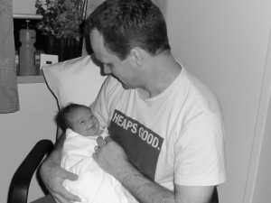 Baby Ashley with proud Father, Rob